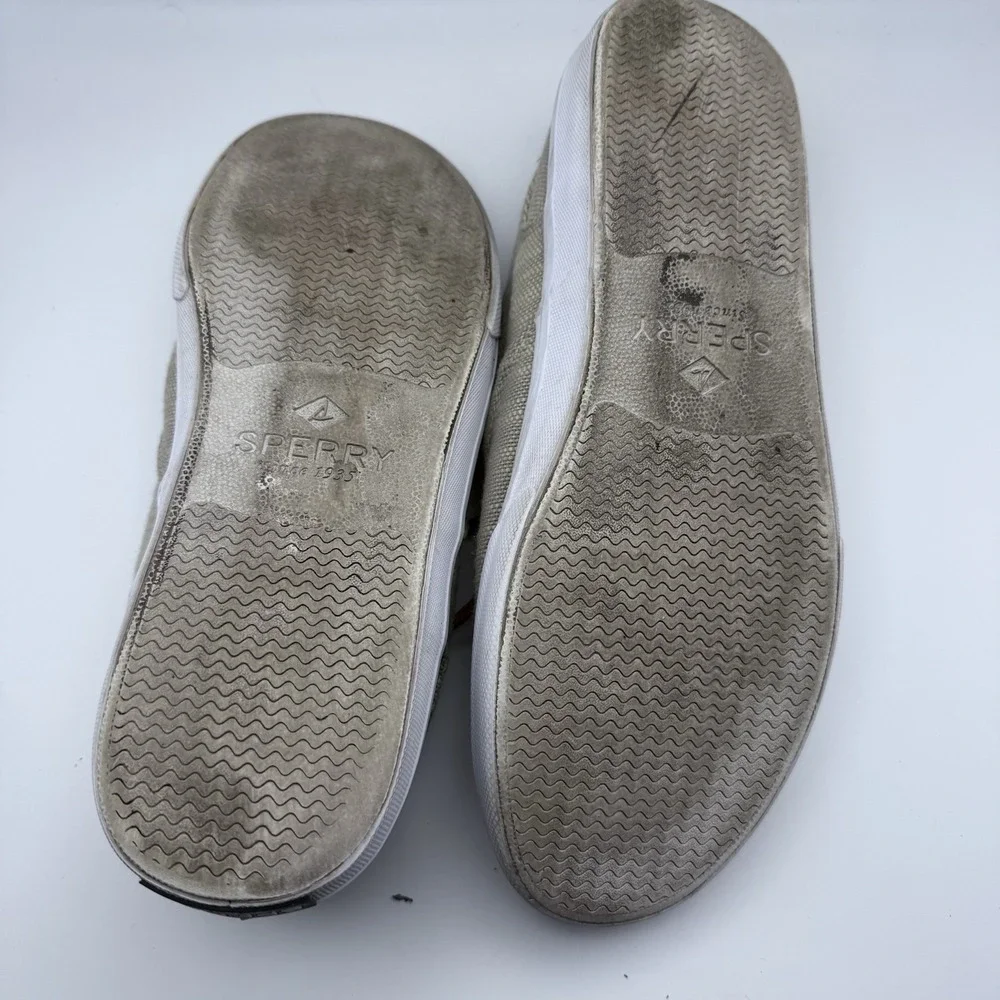 Sperry Top-Sider Tan Woven Canvas Sneakers Mens Size 9 Casual Boat Shoes